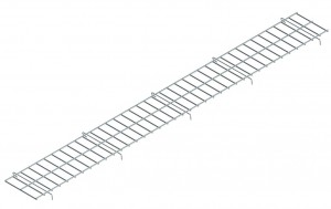 Deckelgitter für Zaungabione STA25 - Länge 2000 mm