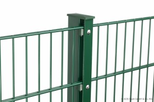 Doppelstabgitterzaun 6/5/6 Grundelement moosgr&uuml;n, Pfosten Typ A