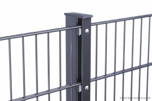 Doppelstabgitterzaun 6/5/6 Erweiterung anthrazit, Pfosten Typ A